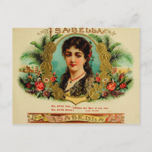 Carte Postale Étiquette de boîte à cigares vintage