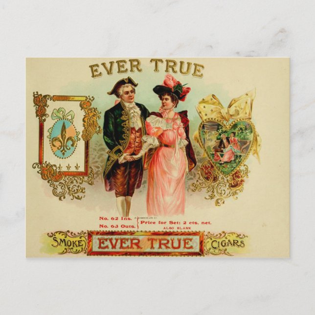 Carte Postale Étiquette de boîte à cigares vintage (Devant)