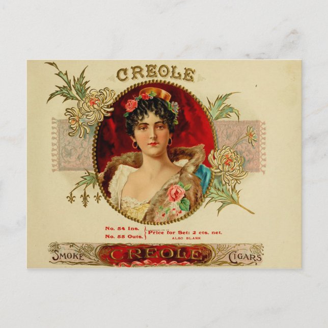 Carte Postale Étiquette de boîte à cigares vintage (Devant)