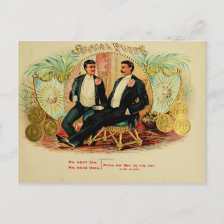 Carte Postale Étiquette de boîte à cigares vintage