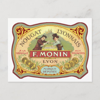 Carte Postale Étiquette de bonbons français vintage