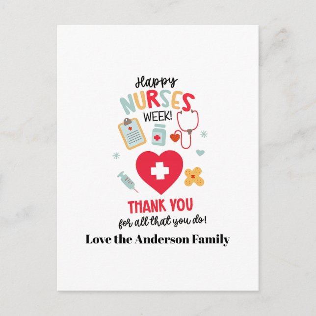 Carte Postale Étiquette de cadeau d'appréciation pour INFIRMIÈRE (Devant)