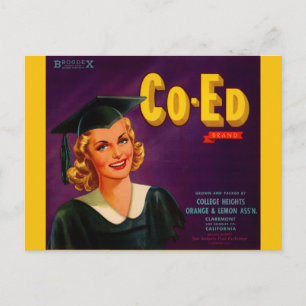 Carte Postale étiquette de caisses d'agrumes de marque Co-Ed dan