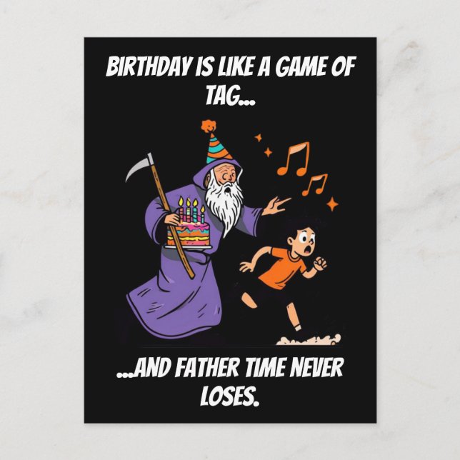 Carte Postale Étiquette de gag d'anniversaire drôle de chasse à  (Devant)