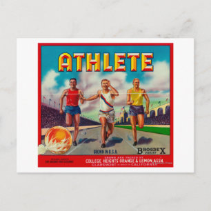 Carte Postale Étiquette de la marque Athlete Citrus