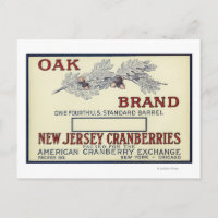 Étiquette de la marque de chêne Cranberry