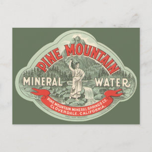 Carte Postale Étiquette de produit vintage, Eau minérale de Pine