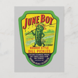 Carte Postale Étiquette de produits alimentaires vintages Pickle