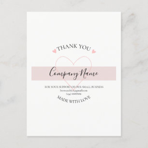 Carte Postale Étiquette de remerciement PERSONNALISÉE fait maiso