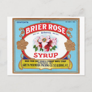 Carte Postale Étiquette de sirop Vintage Rose Brier