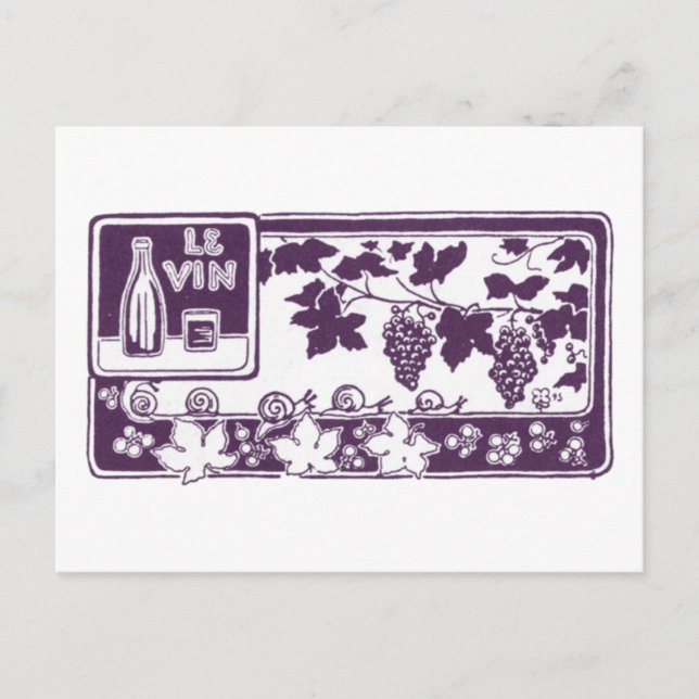 Carte Postale Étiquette de vin français vintage | Vignoble rusti (Devant)