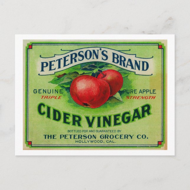 Carte Postale Étiquette de vinaigre de cidre de Peterson (Devant)