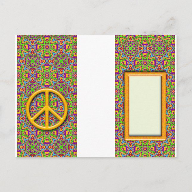 Carte Postale Étiquette des bagages de paix (Devant)