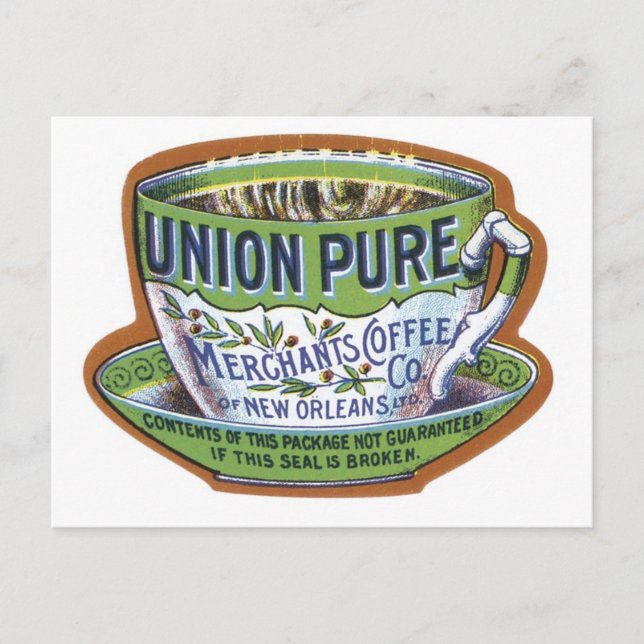 Carte Postale Étiquette du café Union Pure Merchant (Devant)