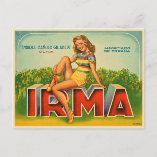 Carte Postale Étiquette espagnol Crate avec marque Olive Impress