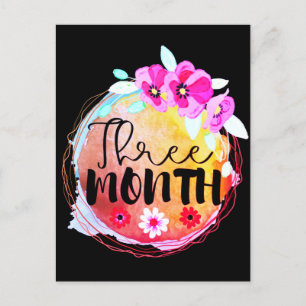 Carte Postale Étiquette Jalon bébé de trois mois