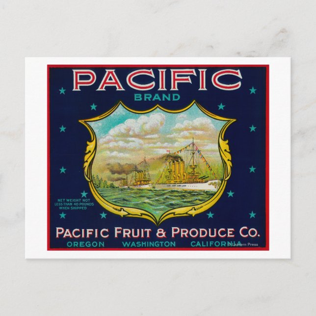 Carte Postale Étiquette Pacific Apple Crate (Devant)