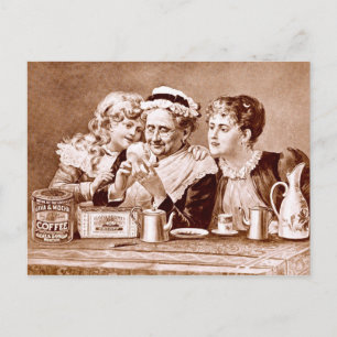 Carte Postale Étiquette publicitaire vintage pour café et thé