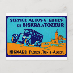 Carte Postale Étiquette rétro Hignard Frere Tunis Postcated