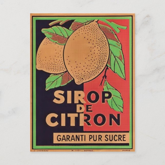 Carte postale Étiquette vintage (Devant)