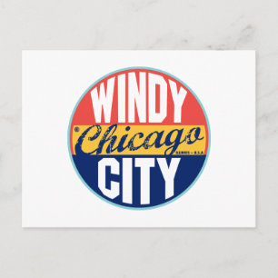 Carte Postale Étiquette Vintage de Chicago
