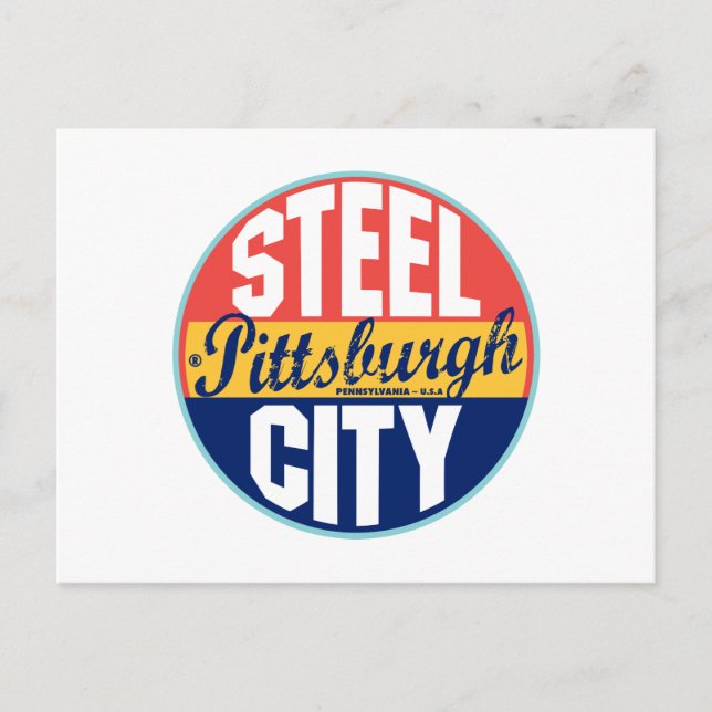 Carte Postale Étiquette Vintage de Pittsburgh (Devant)