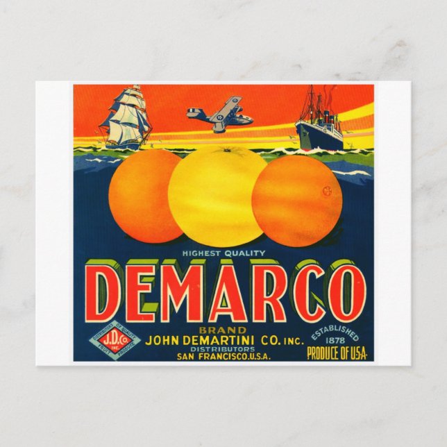 Carte Postale Étiquette vintage Fruit Crate (Devant)