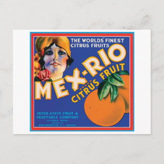 Carte Postale Étiquette Vintage Mex Rio