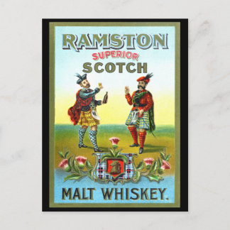 Carte Postale ÉTIQUETTE whisky écossais vintage