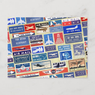 Carte Postale Étiquettes mondiaux