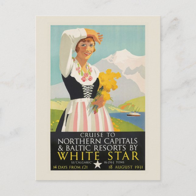 Carte Postale Étoile blanche Poster vintage 1931 (Devant)