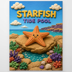 Carte Postale Étoile de mer, Art en argile de maree