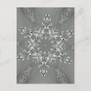 Carte Postale Étoile kaléidoscopique décorative gris argent anti