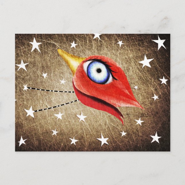 Carte Postale Étoile Oiseau d'Hiver (Devant)