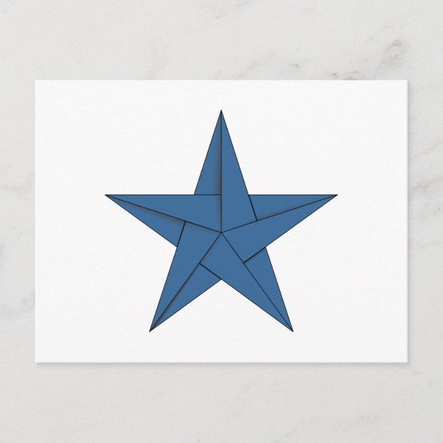 Carte Postale Étoile Origami - Bleu (Devant)