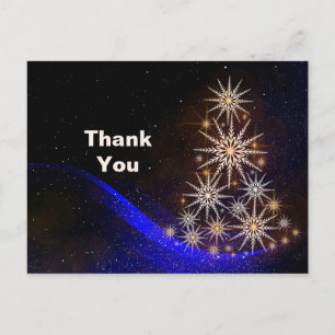 Carte Postale Étoile Sapin de Noël Merci