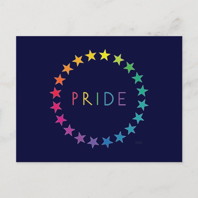 Carte Postale Étoiles arc-en-ciel gay pride (Devant)