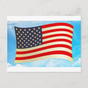 Carte Postale Étoiles Bandes Drapeau Américain Honneur Liberté T