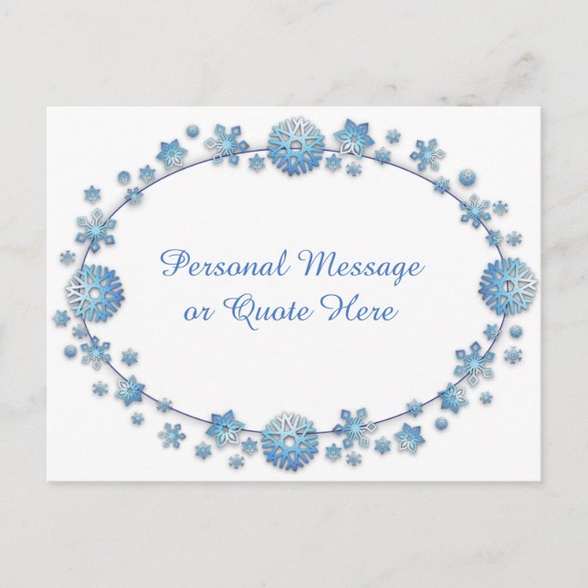 Carte Postale Étoiles bleues délicates avec message personnel ou (Devant)