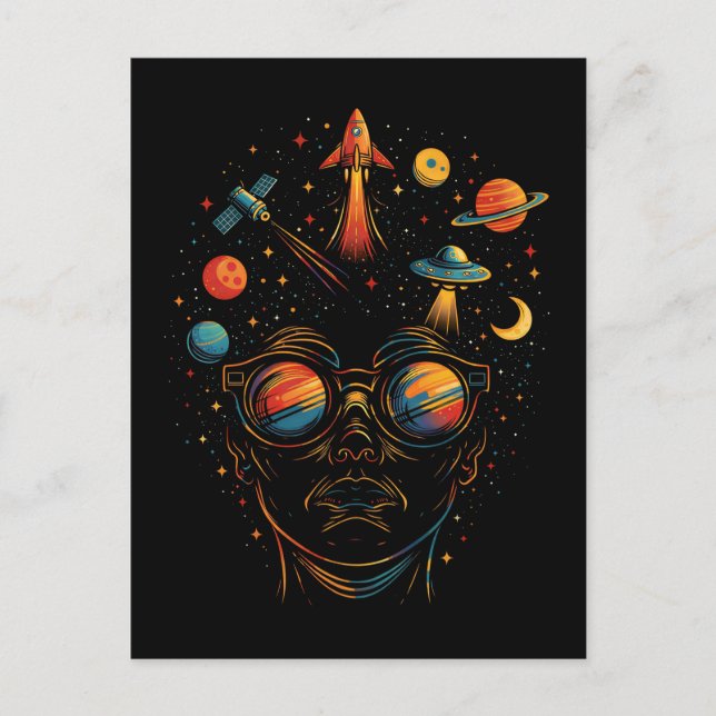 Carte Postale Étoiles dans mes yeux Psychedelic Space Sci-Fi & C (Devant)