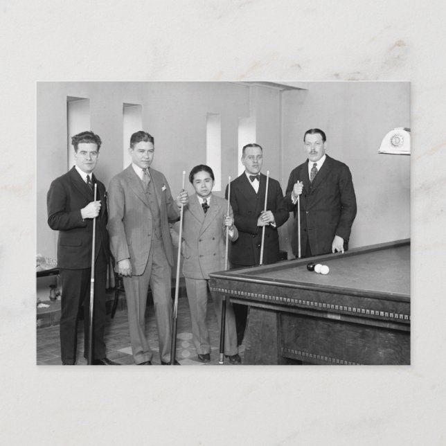 Carte Postale Étoiles de billard : 1927 (Devant)