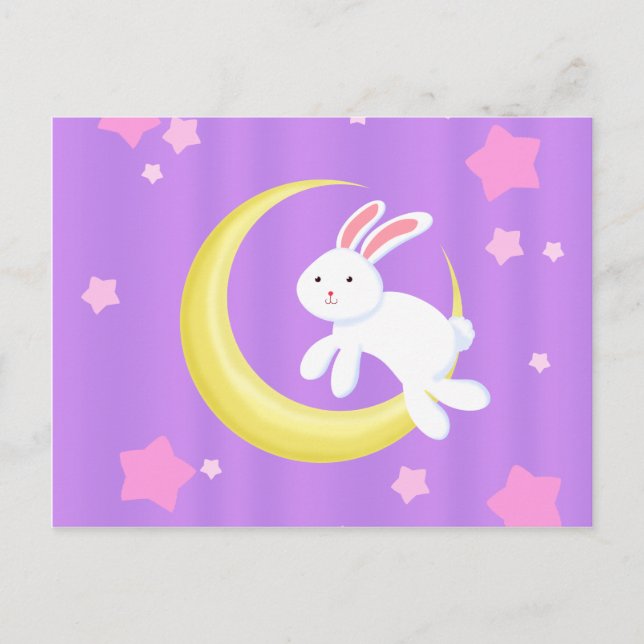 Carte Postale Étoiles de lapin de lune (Devant)