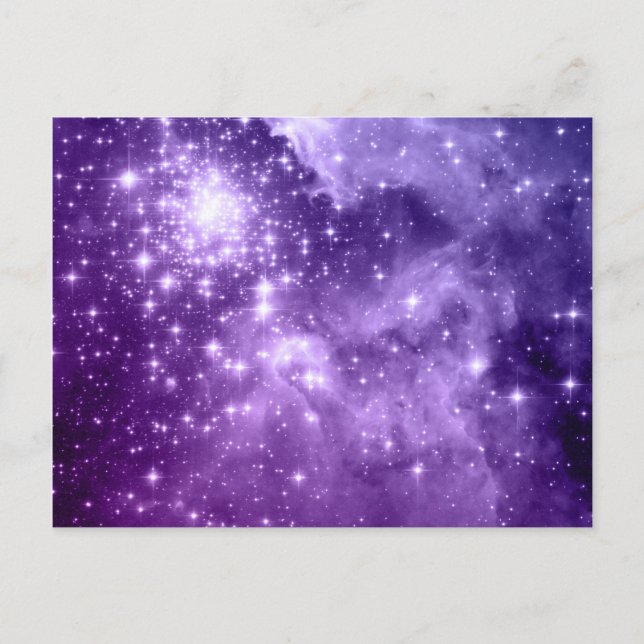 Carte Postale Étoiles de magie violette (Devant)