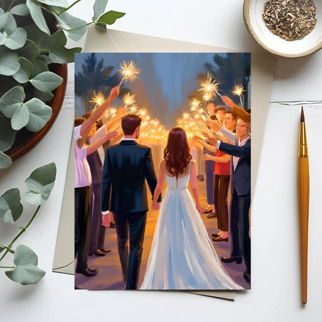 Carte Postale Étoiles de mariage | Mariage Célébration Peinte (Créateur téléchargé)
