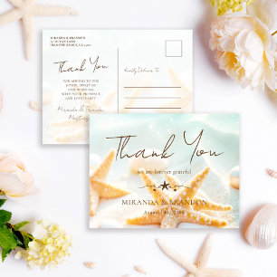 Carte Postale Étoiles de mer Coquillages Mariage sur la Plage Re