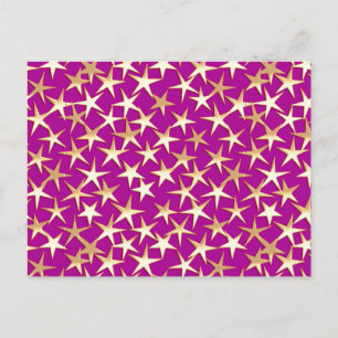 Carte Postale étoiles d'or sur améthyste violet