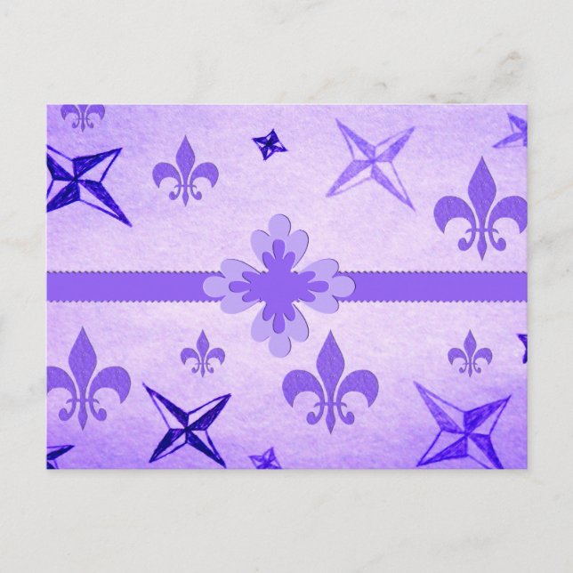 Carte Postale Étoiles et Fleur De Lis (Devant)