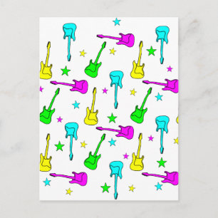 Carte Postale Etoiles et guitares