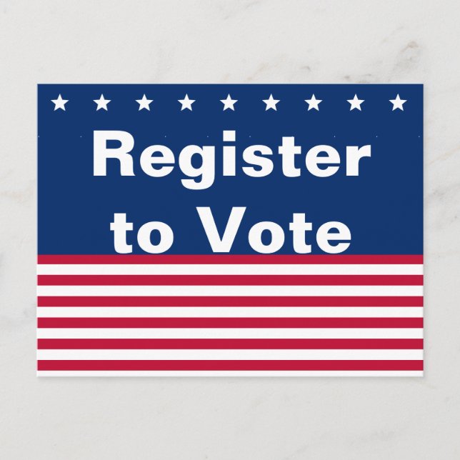 Carte Postale Étoiles et tripes patriotiques Inscrivez-vous pour (Devant)