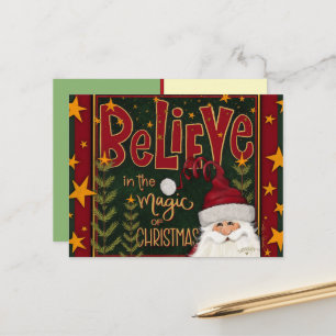 Carte Postale Étoiles festives du Père Noël Croient en l'Inspira